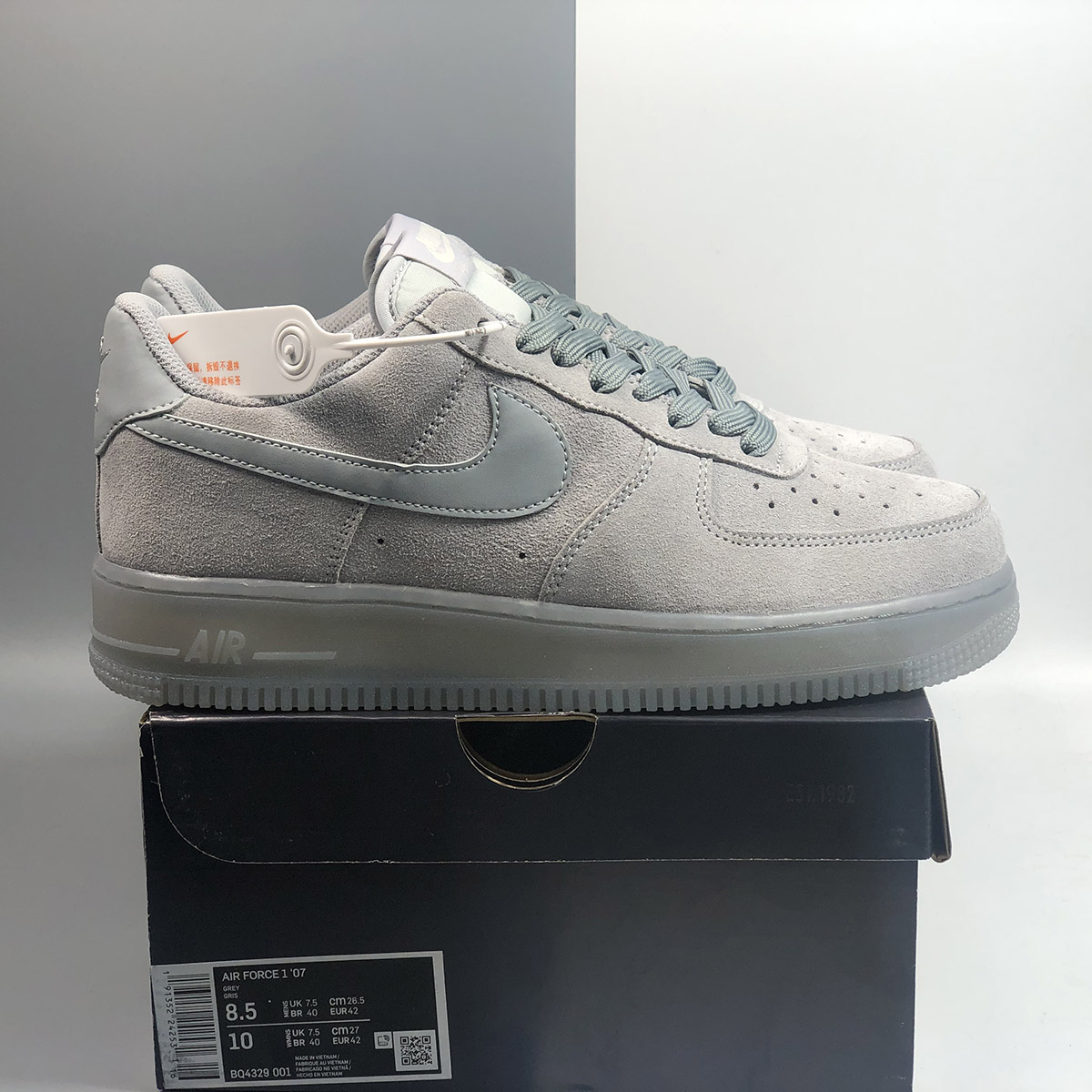 nike air force 1 grey suede