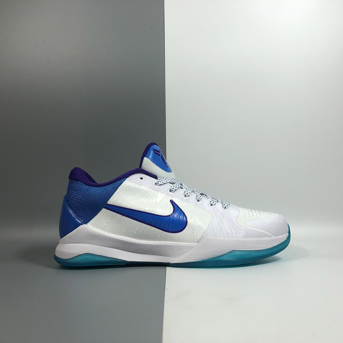 Nike Zoom Kobe 5 White Blue For Sale 