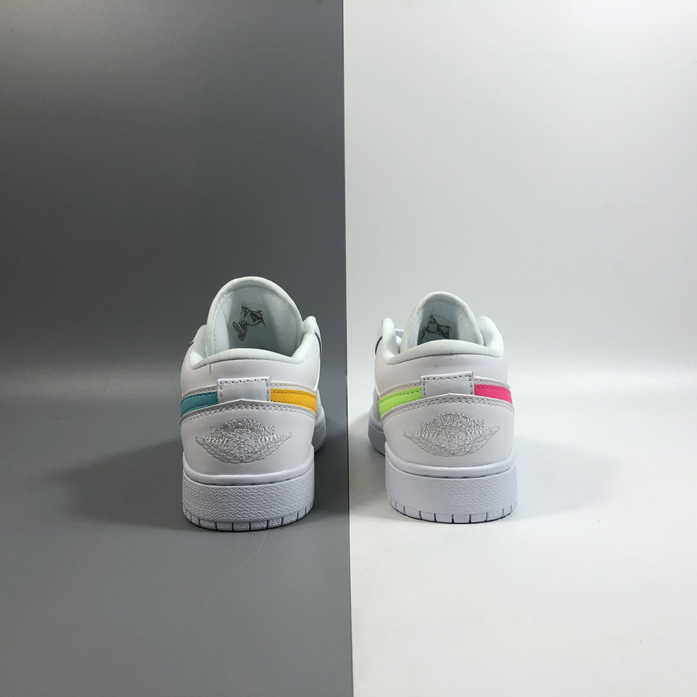 air jordan 1 low white multicolor light aqua