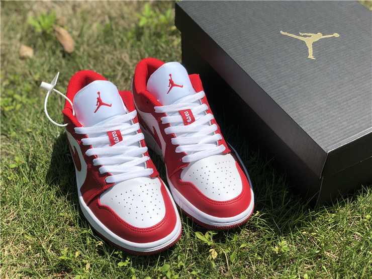 jordan 1 low gym red on feet