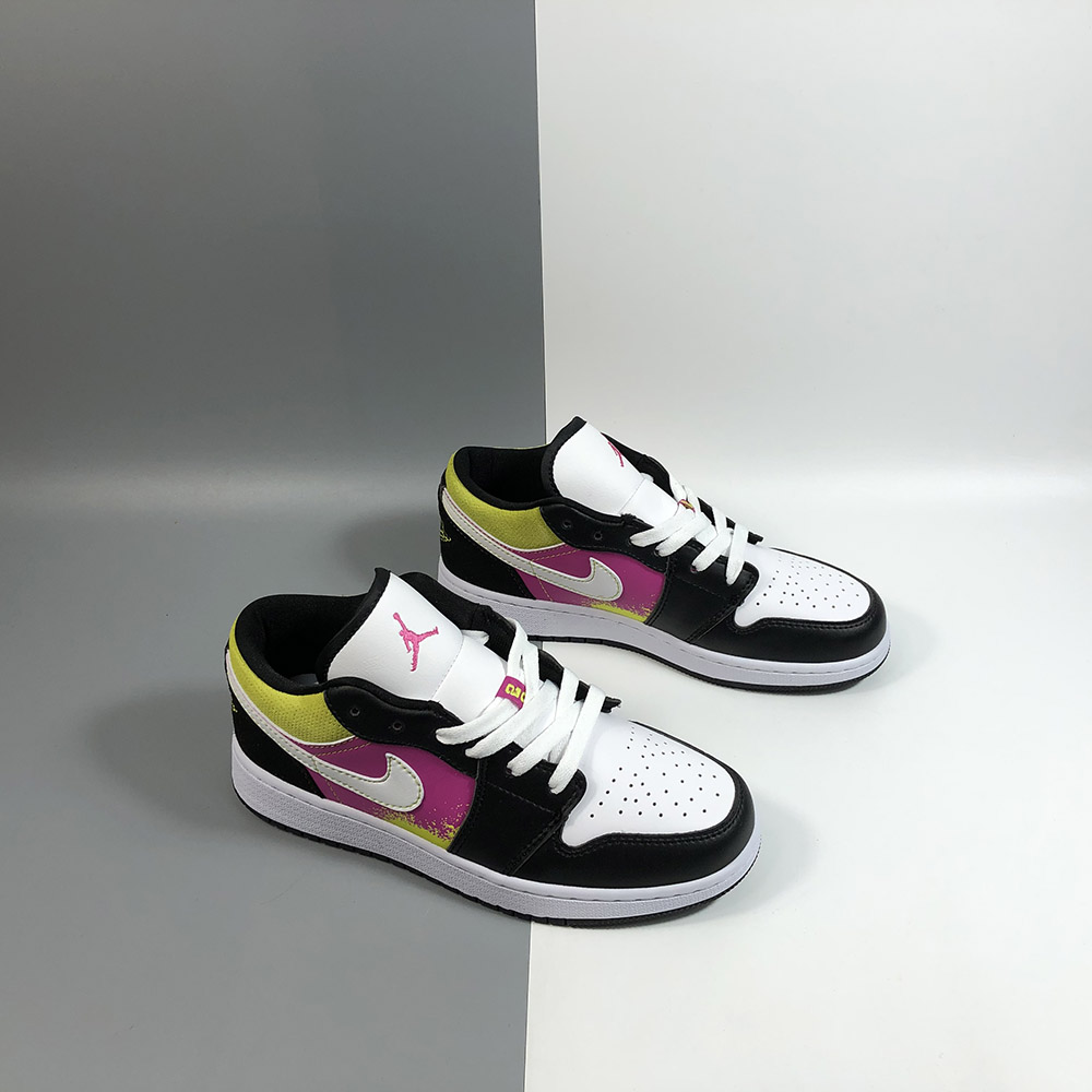 pink black and white jordan 1 low