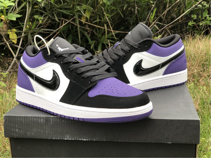 purple and black jordan 1 low