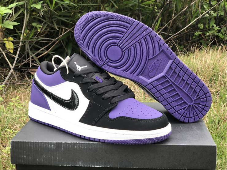 Air Jordan 1 Low White Black Court Purple For Sale The Sole Line