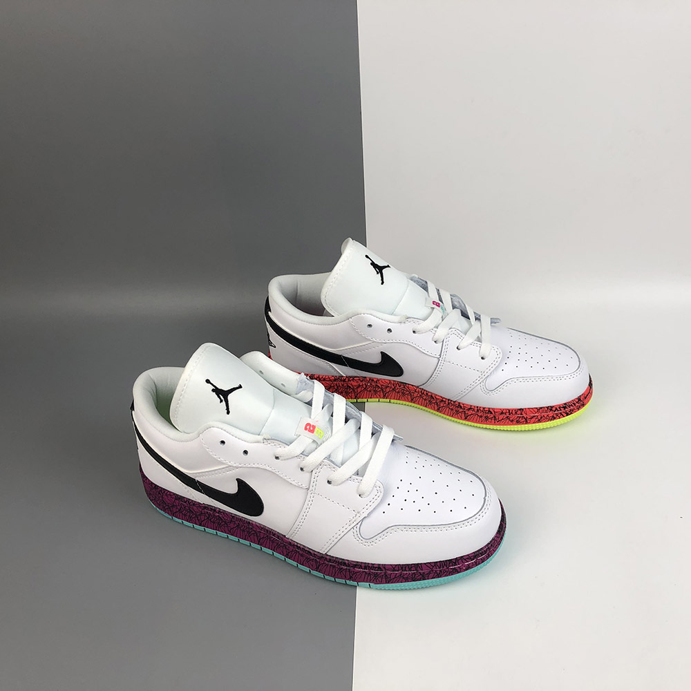 white multicolor jordan 1