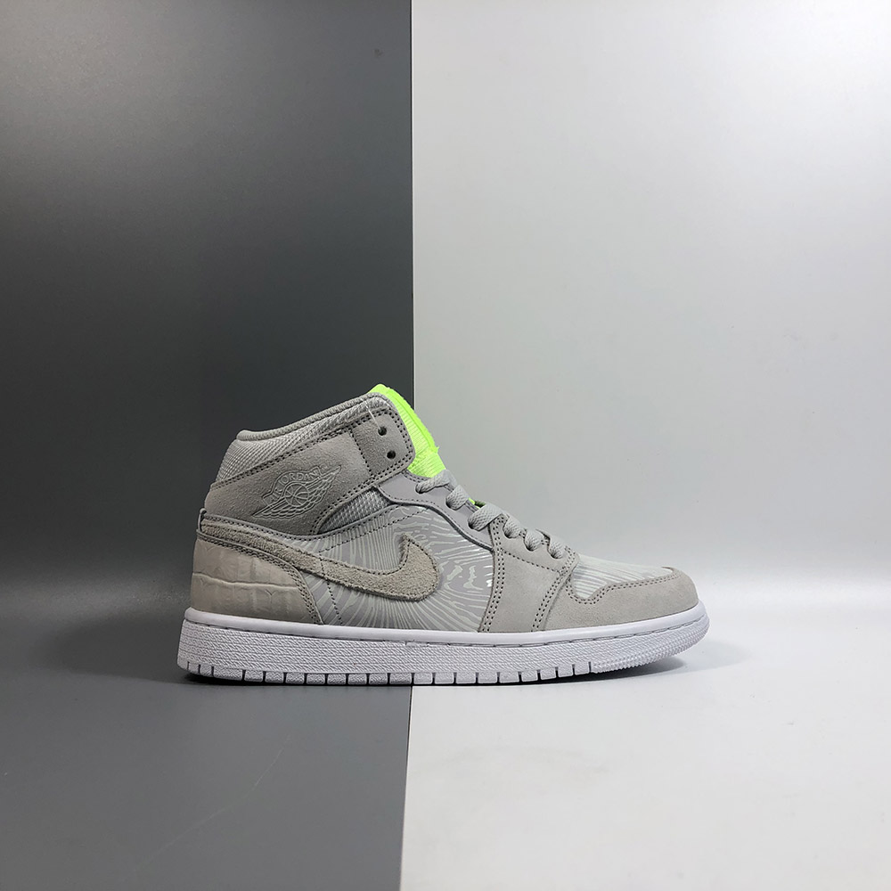 Air Jordan 1 Mid Vast Grey/Ghost Green-White For Sale – The Sole Line