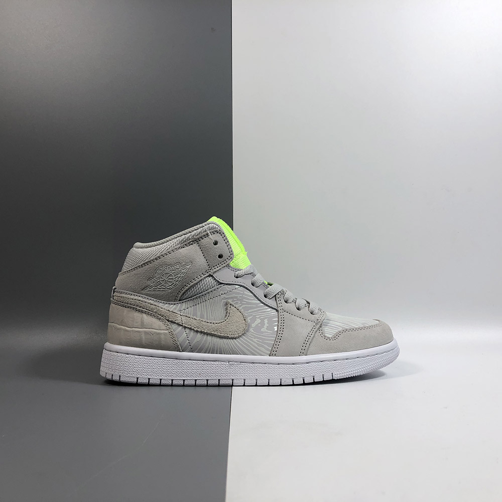 grey and green jordan 1