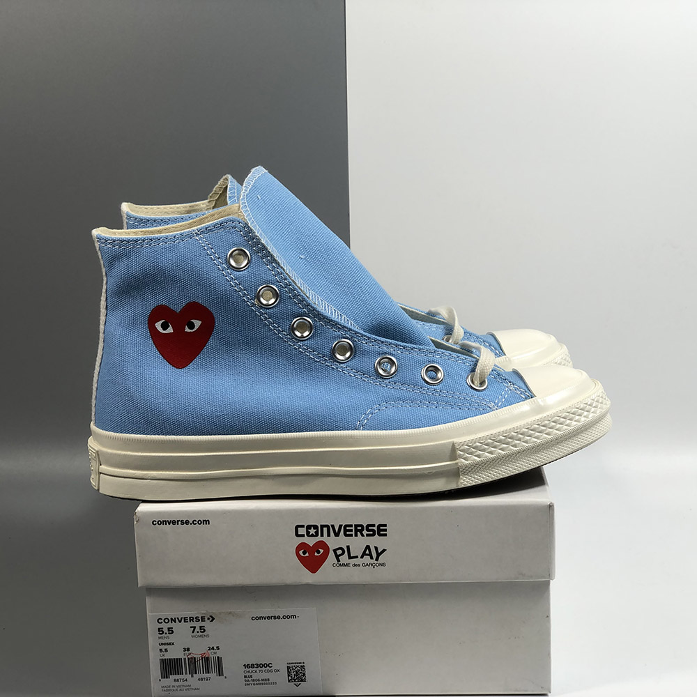 Converse x PLAY Comme des Garçons Chuck 70 High Top Baltic Sea/Egret/High Risk Red – The Sole Line