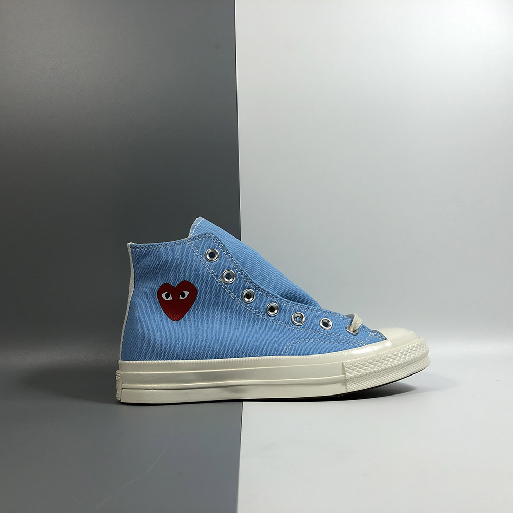 Converse x PLAY Comme des Garçons Chuck 70 High Top Baltic Sea/Egret/High Risk Red – The Sole Line