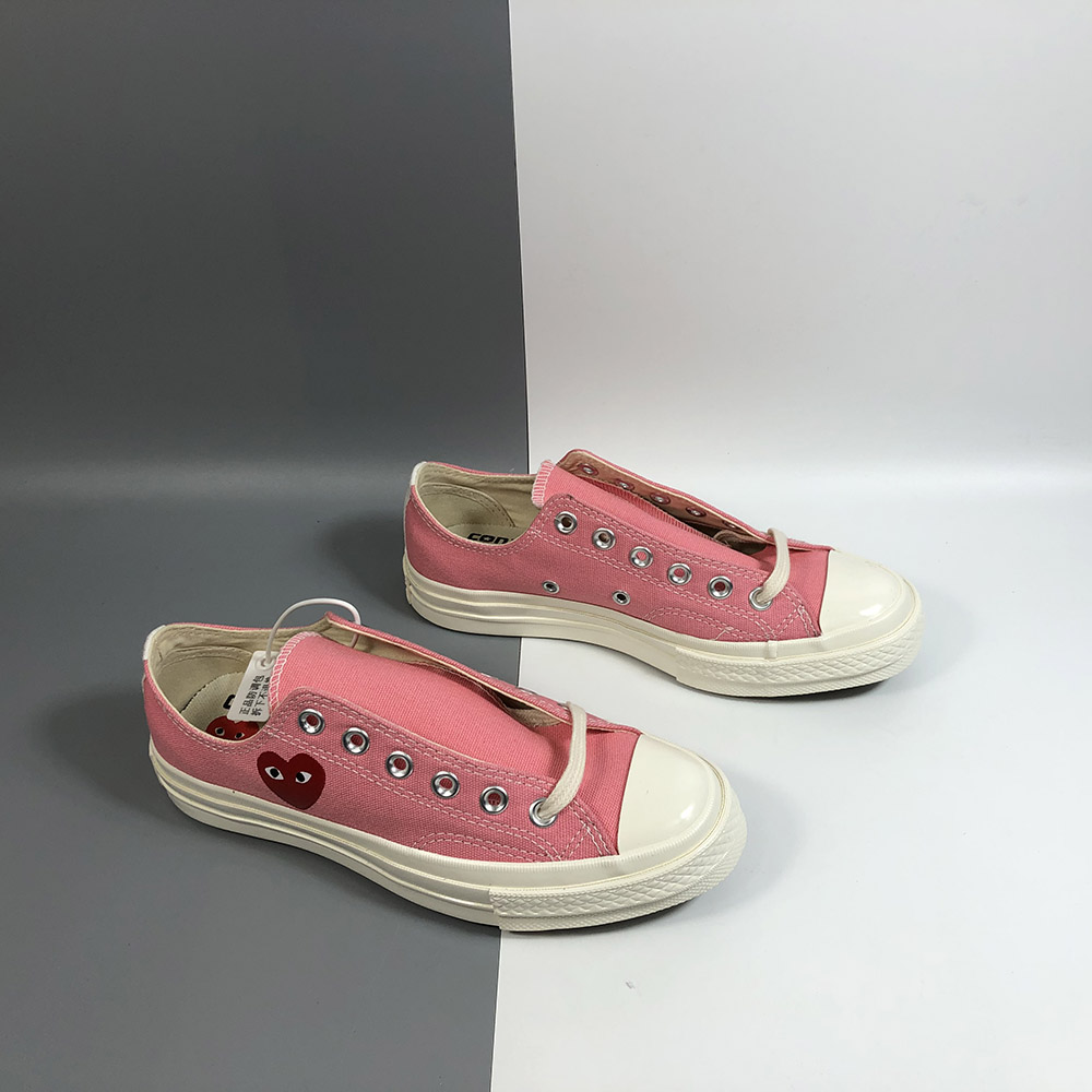 Converse X Play Comme Des Garcons Chuck 70 Low Top Strawberry Pink Egret High Risk Red The Sole Line