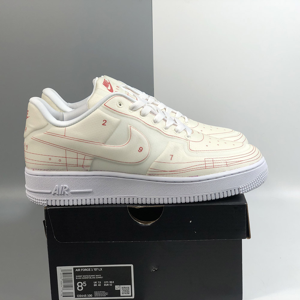 nike air force 1 07 trainers summit white university red lx f