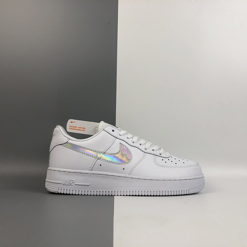 nike air force iridescent white