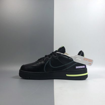 nike air force 1 react black violet star barely volt