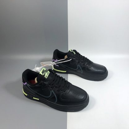 nike air force 1 react black violet star barely volt