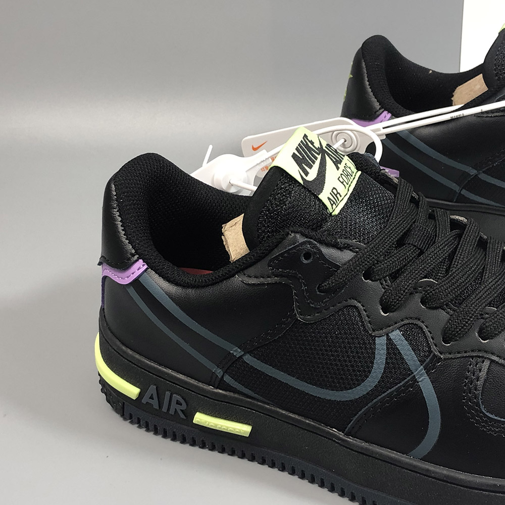 Nike Air Force 1 React Anthracite/Violet Star-Barely Volt For Sale ...