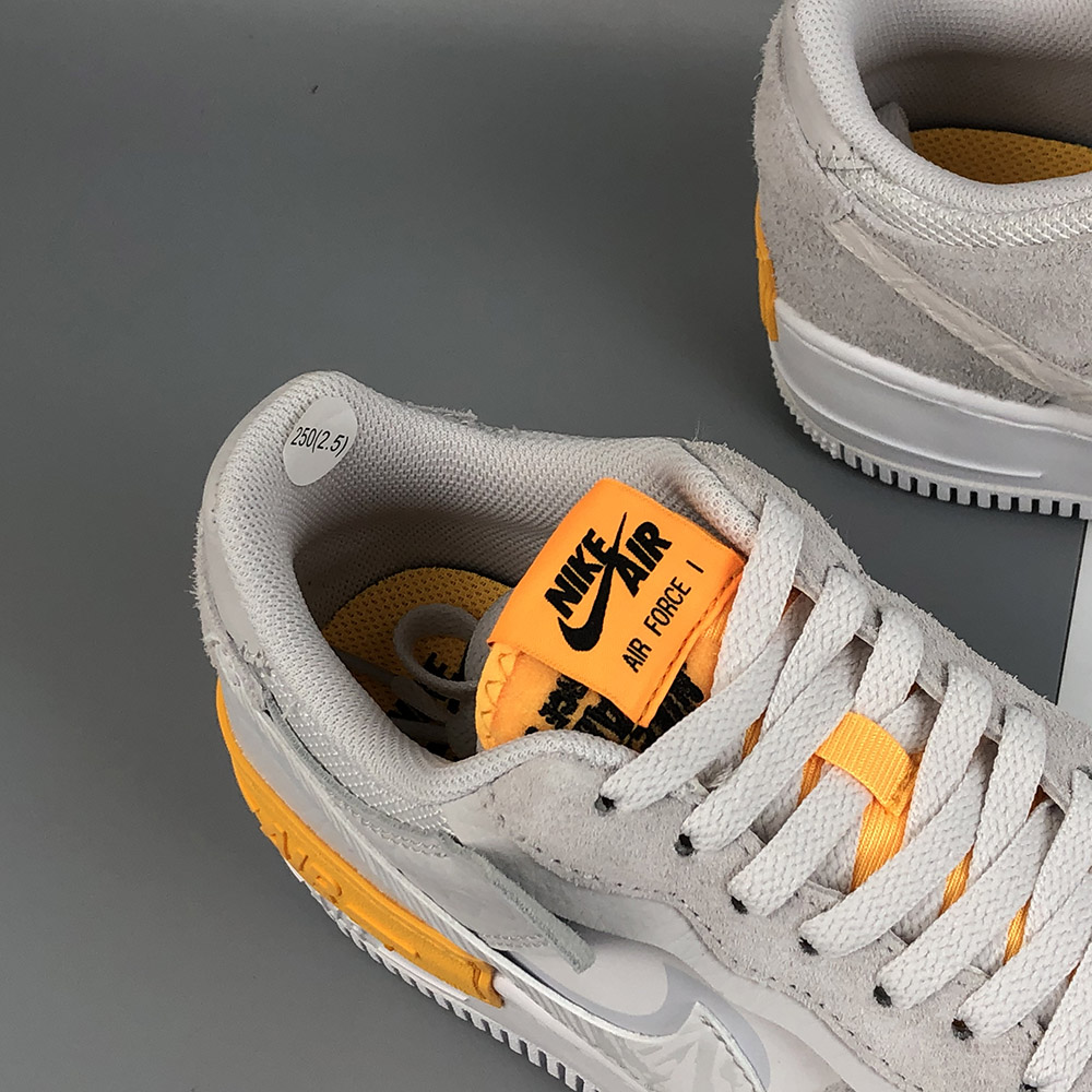 grey and orange nike air force 1
