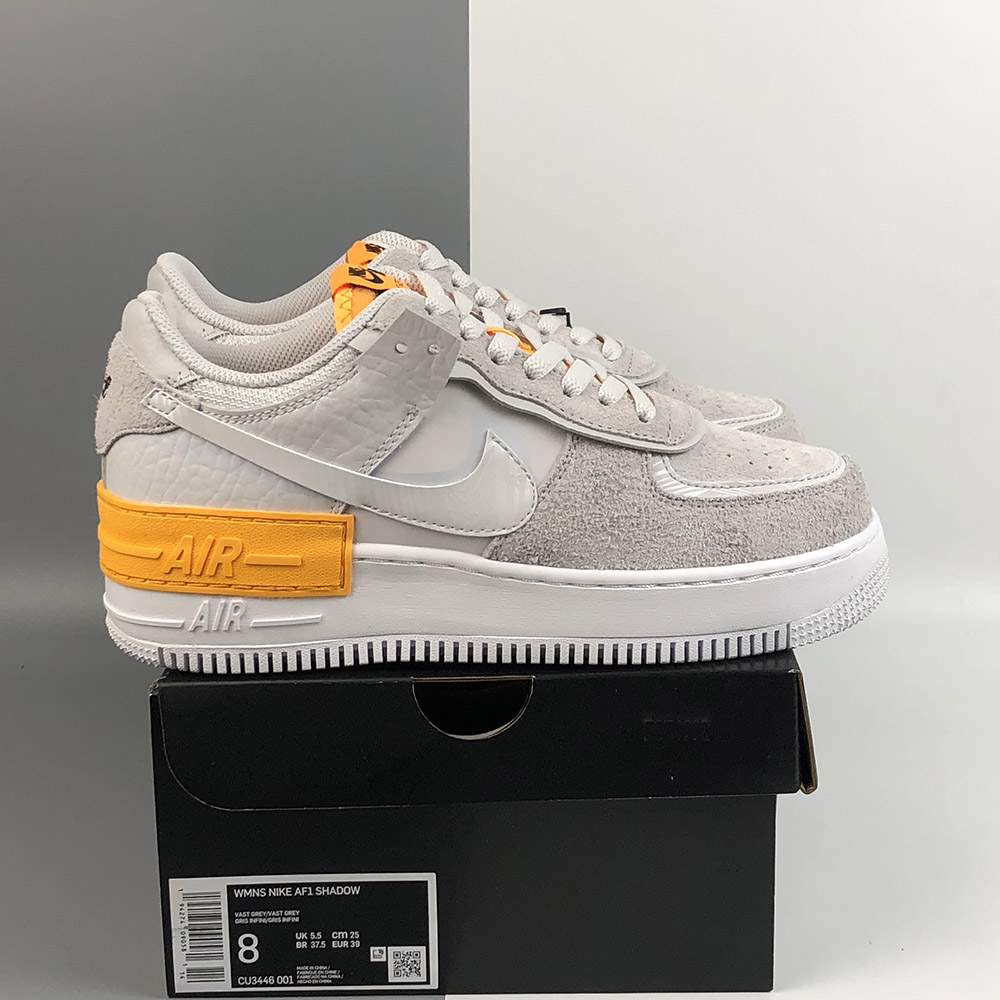 Nike Air Force 1 Shadow Vast Grey Laser Orange For Sale – The Sole ...