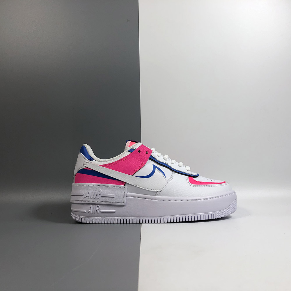 Nike Air Force 1 Shadow White Pink Blue 