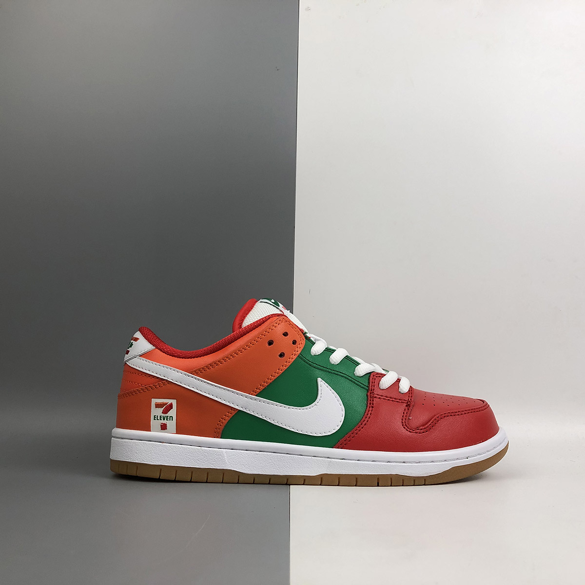 red and green nike shoes