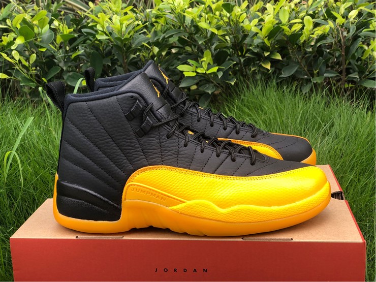 university gold and black jordan 12