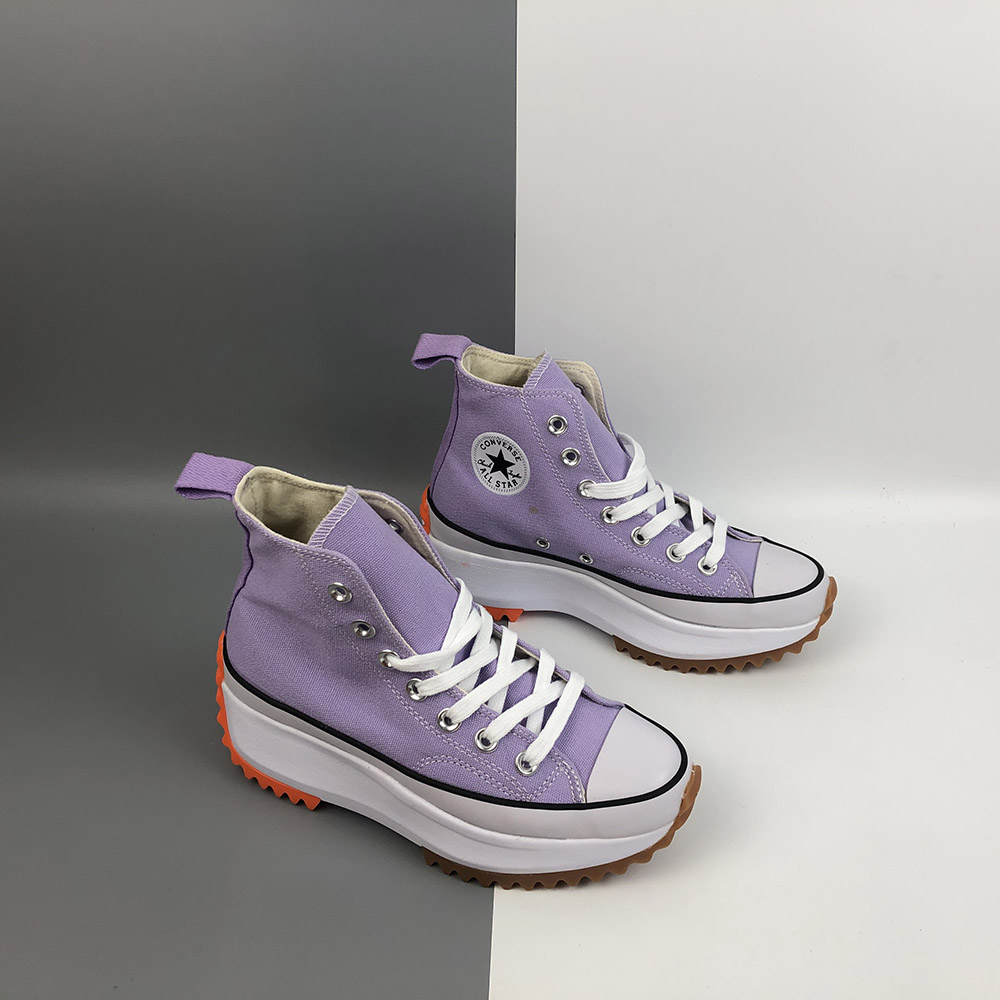 converse run star hike hi trainers in lilac