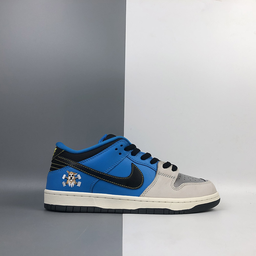 dunk low blue white