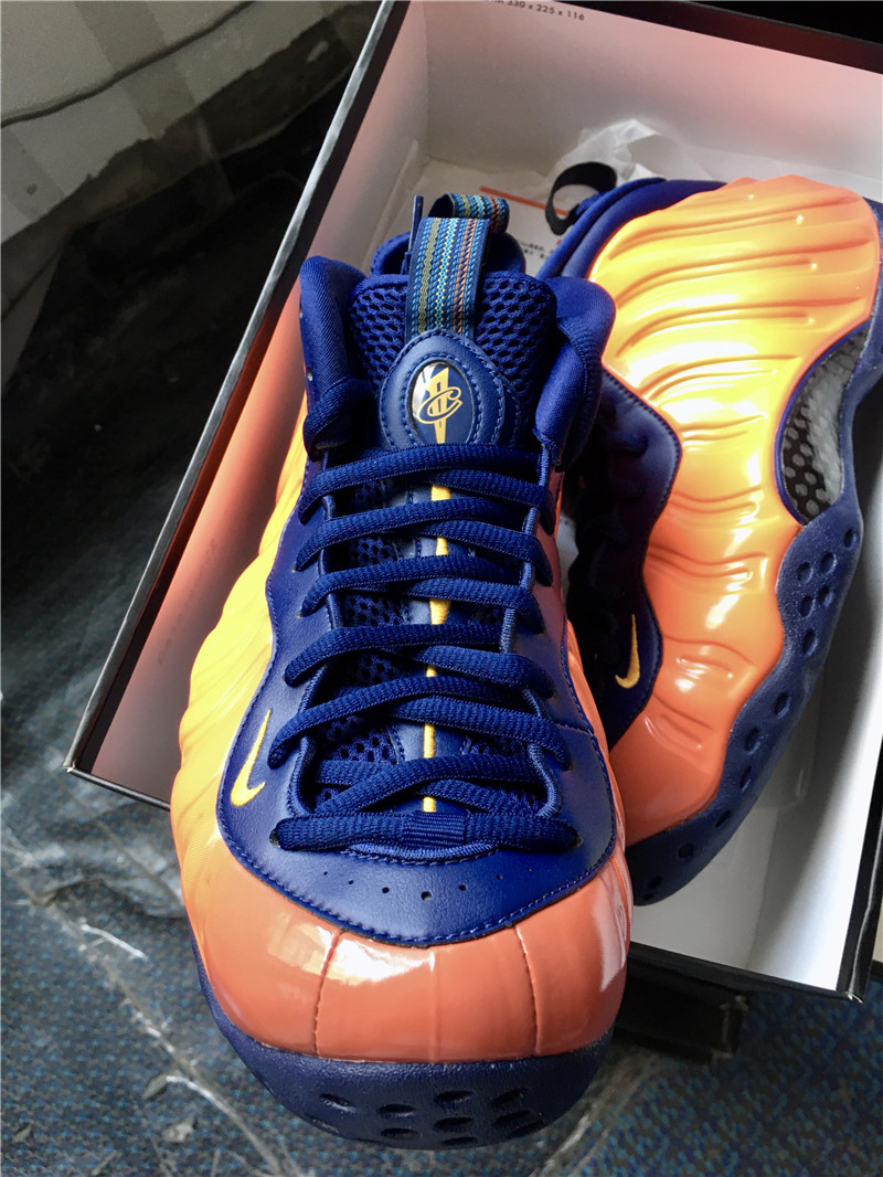 nike foamposite orange and blue