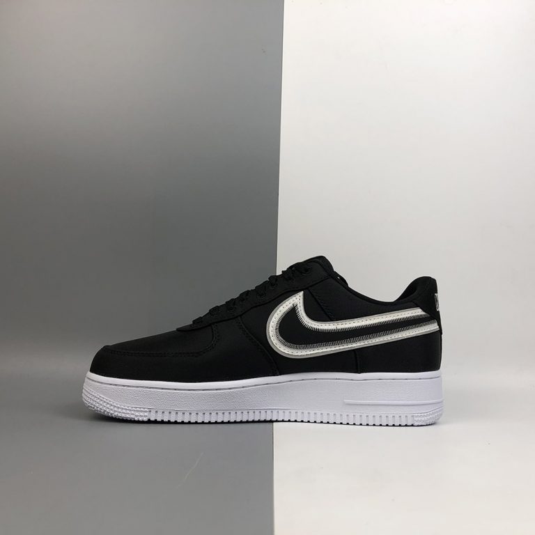 nike air force stitch black