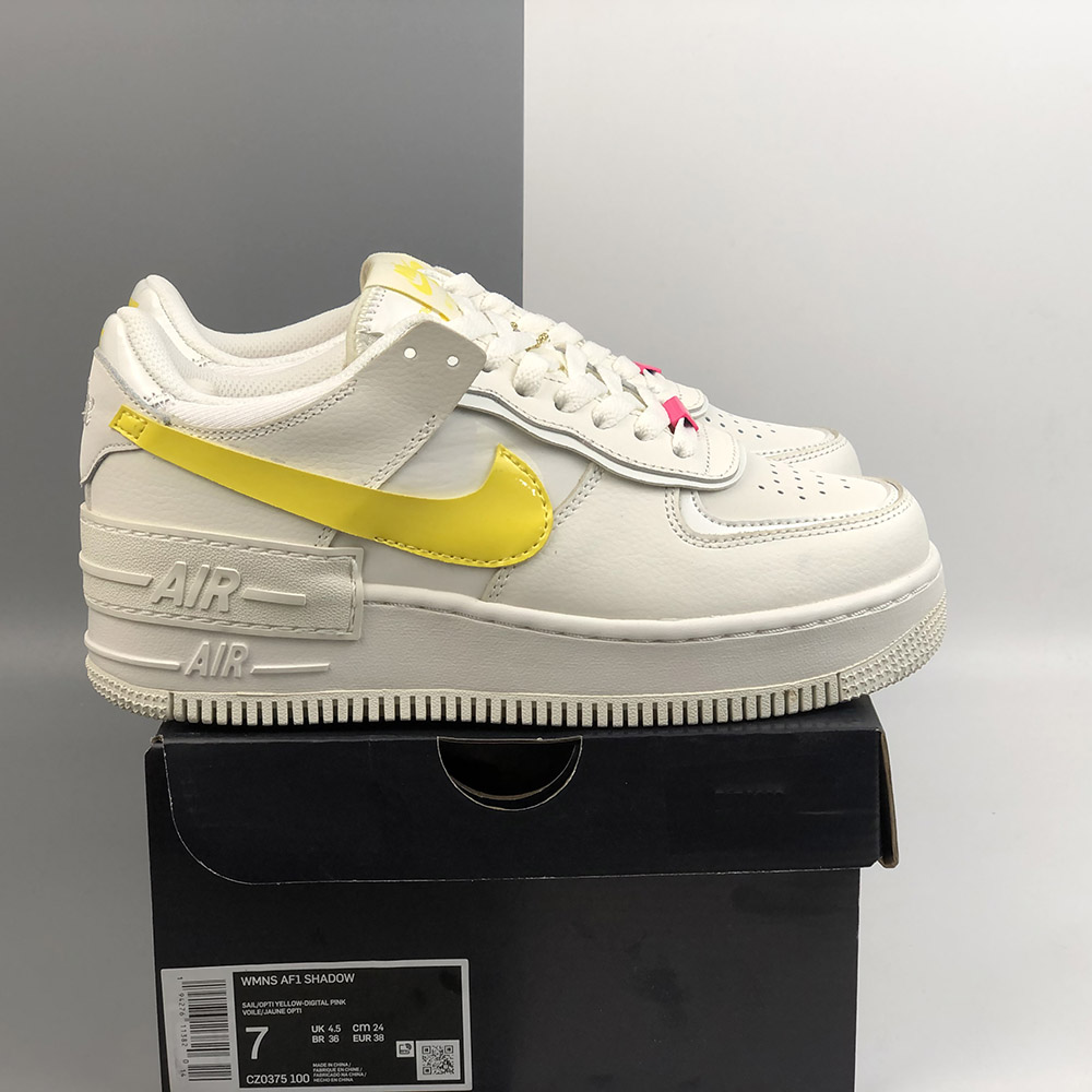 nike air force 1 shadow pink and yellow