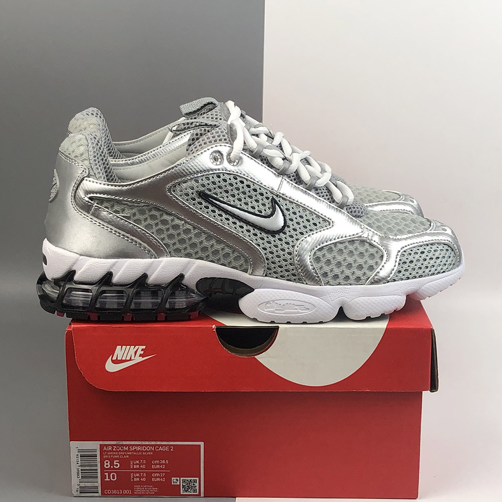 nike air zoom spiridon metallic silver