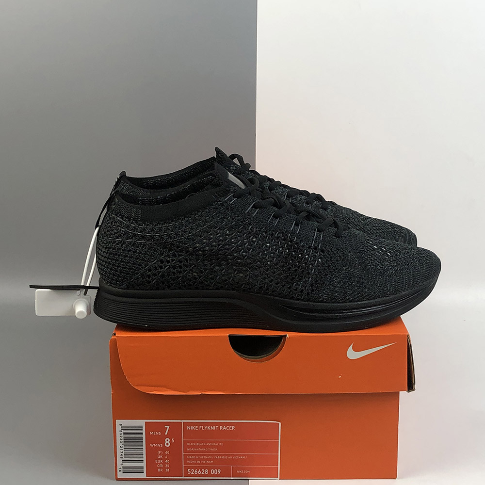 nike flyknit racer triple black for sale