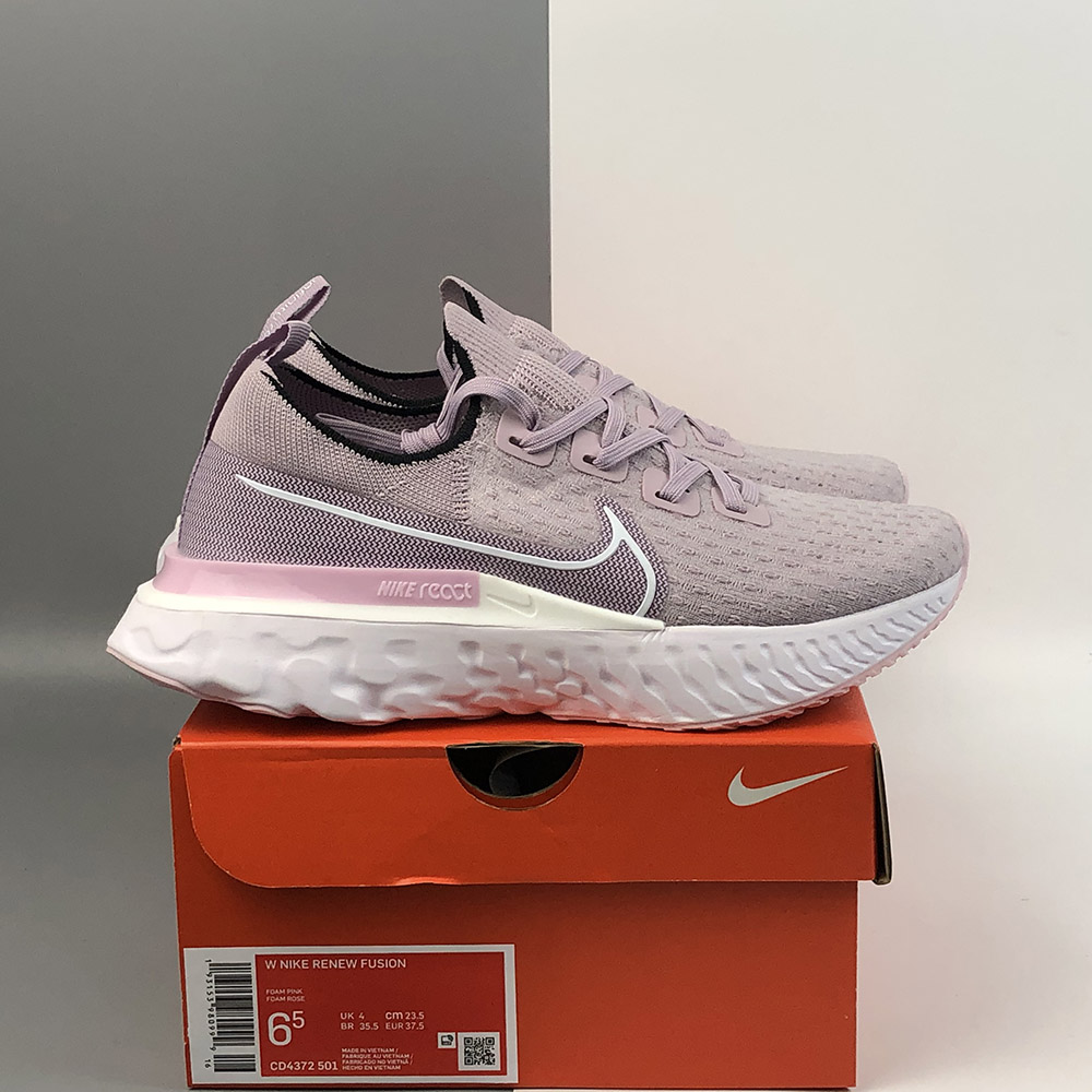 nike react infinity run flyknit plum fog