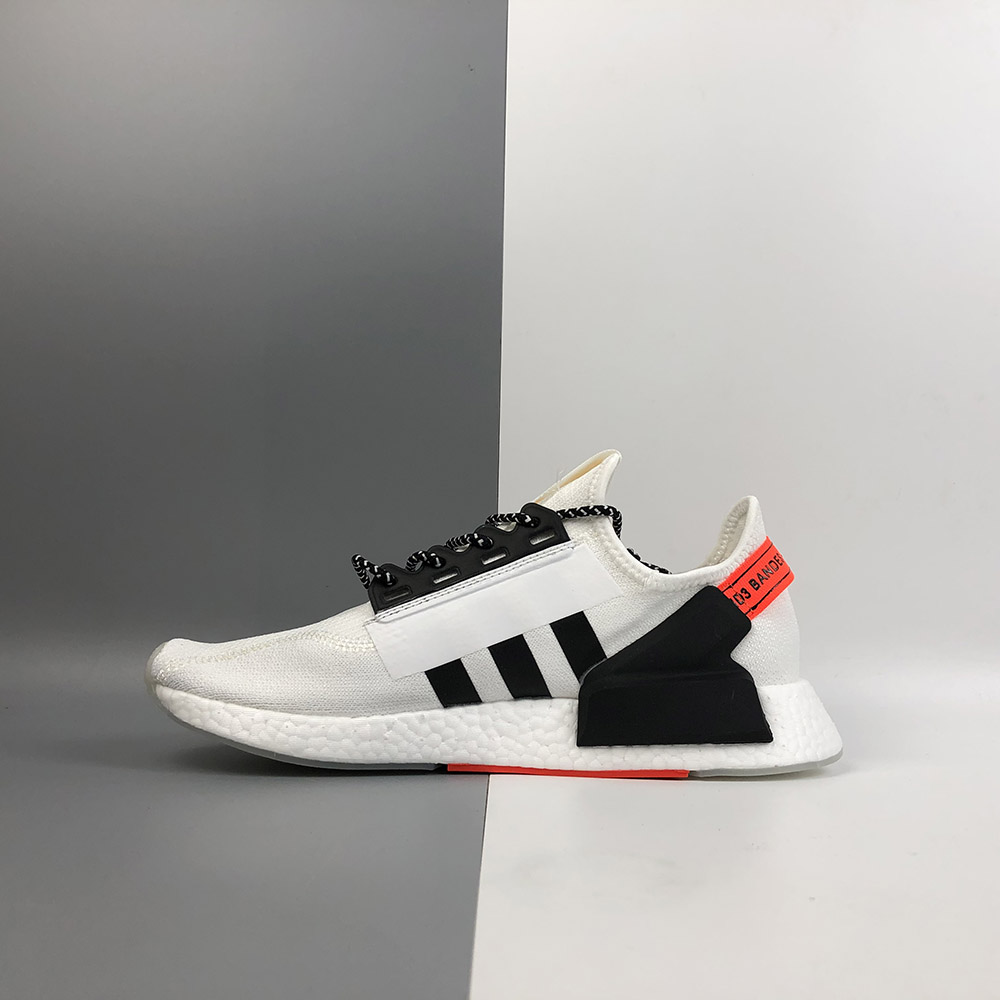 adidas nmd r1 white black solar red