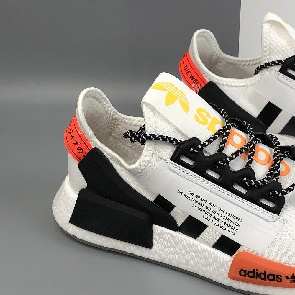 adidas nmd r1 white black solar red
