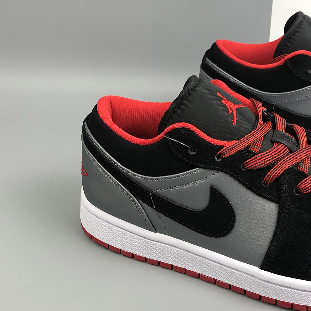 Air Jordan 1 Low Black Dark Grey Gym Red For Sale The Sole Line