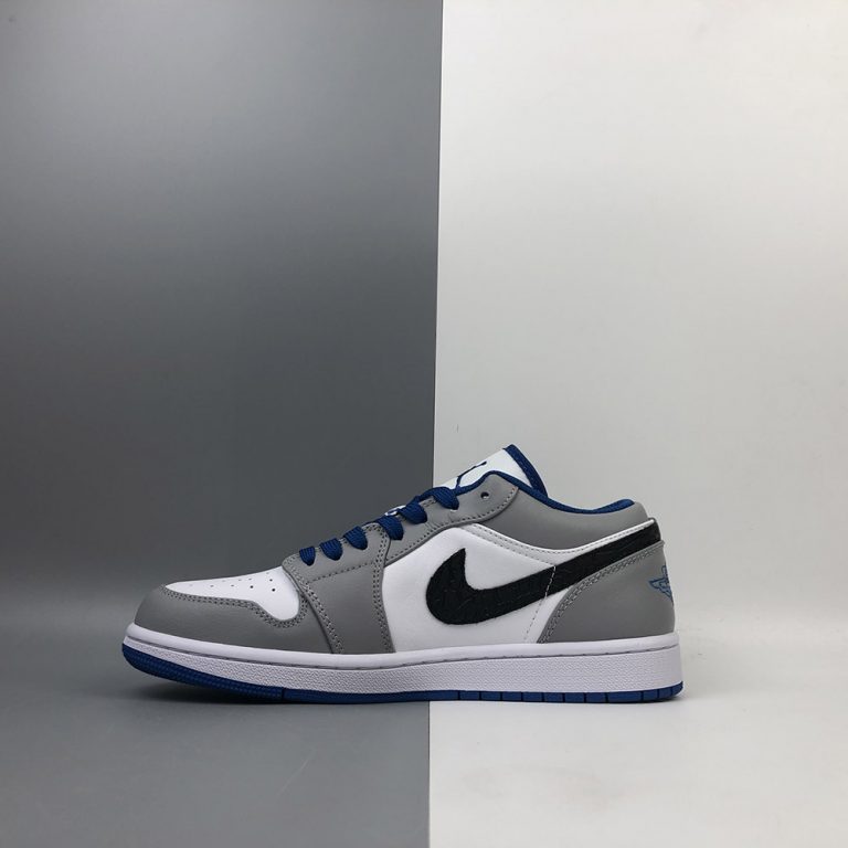 Air Jordan 1 Low White/True Blue-Cement Grey-Black For Sale – The Sole Line
