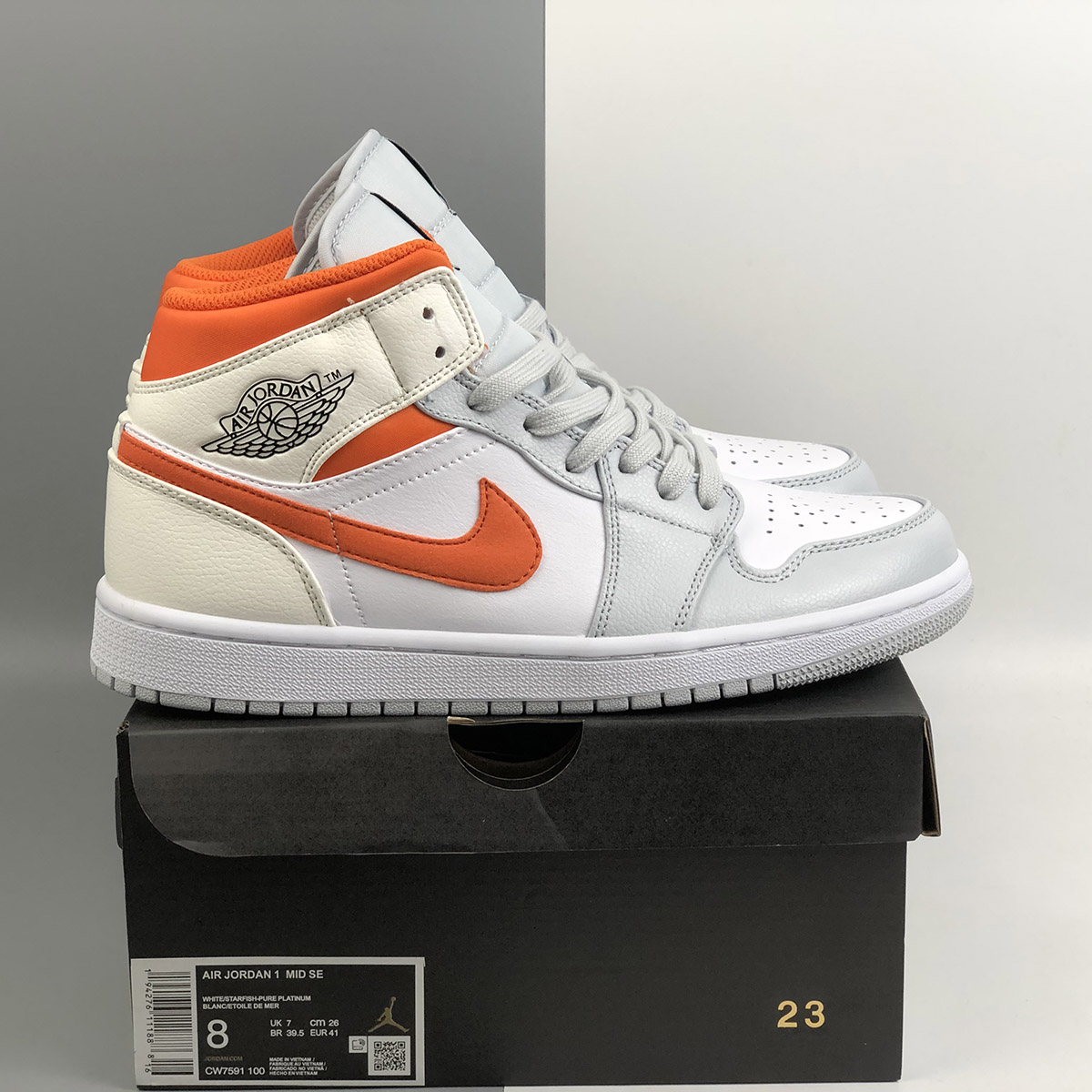 nike air jordan 1 retro mid se starfish orange platinum