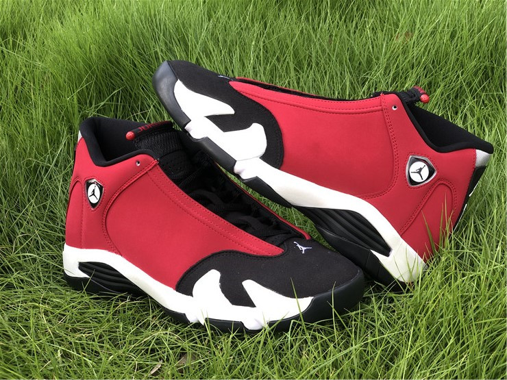 jordan 14 black gym red