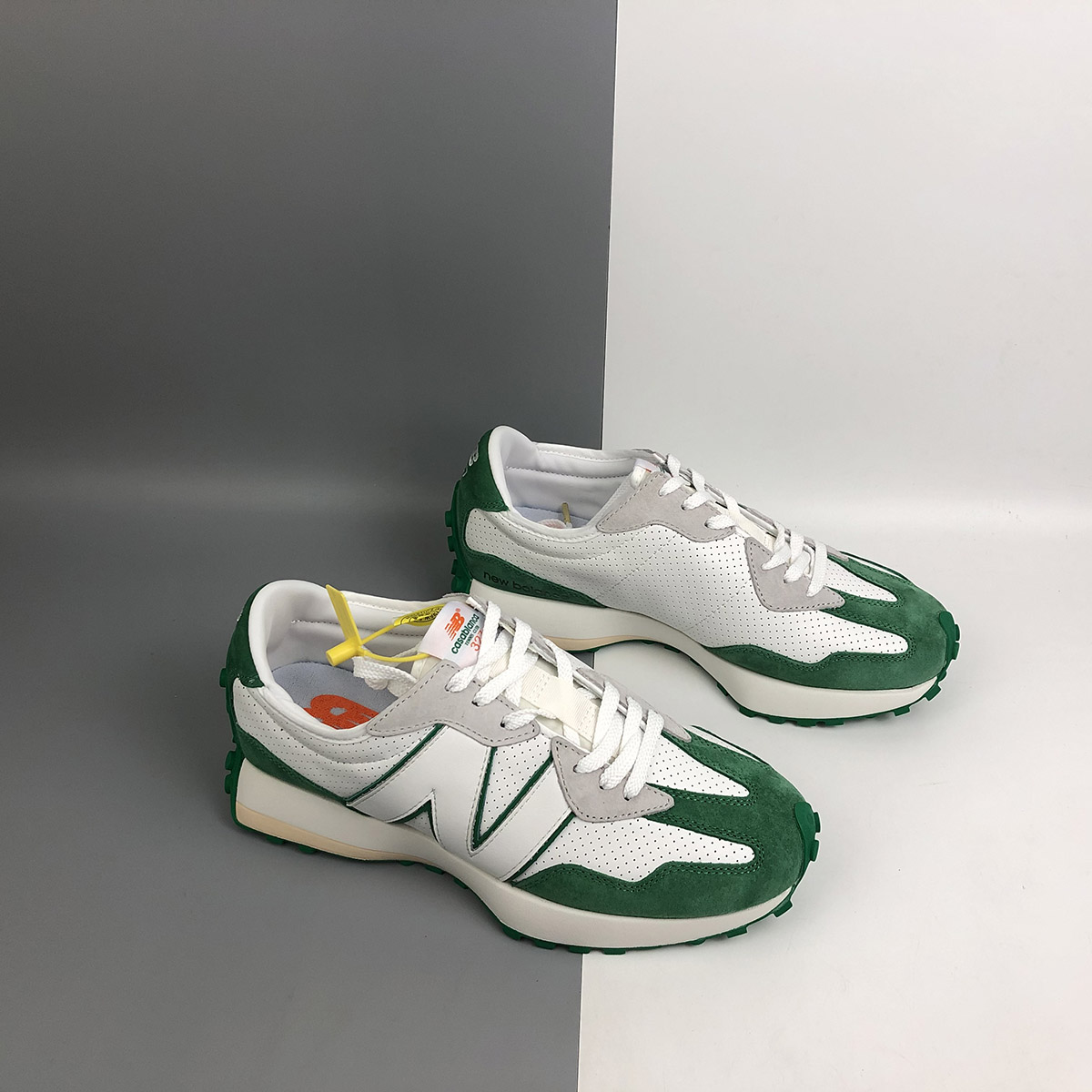 new balance green and white