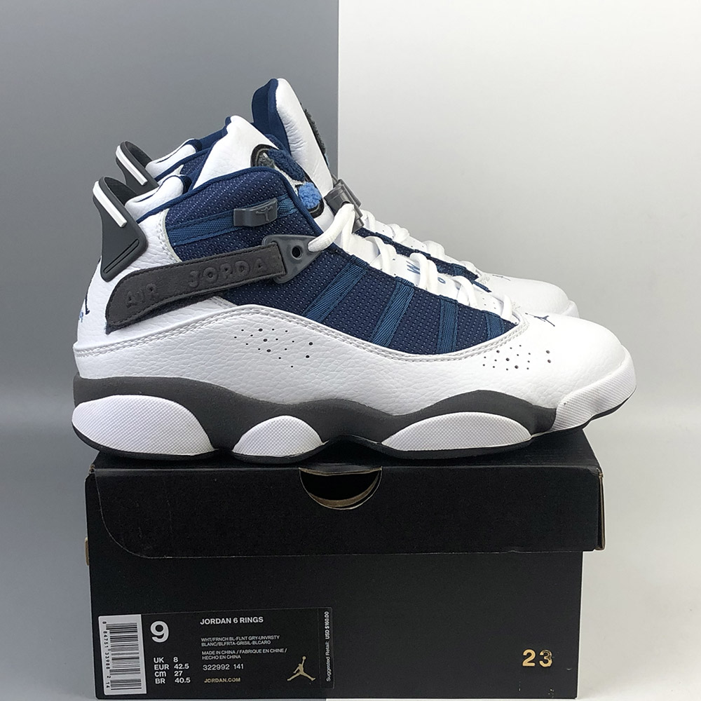 jordan 6 rings grey and blue