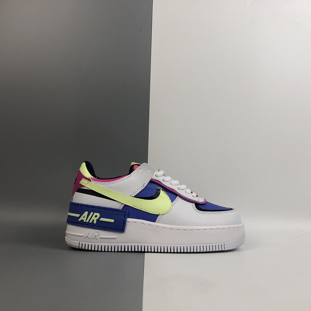 nike air force 1 shadow white barely volt sapphire fire pink