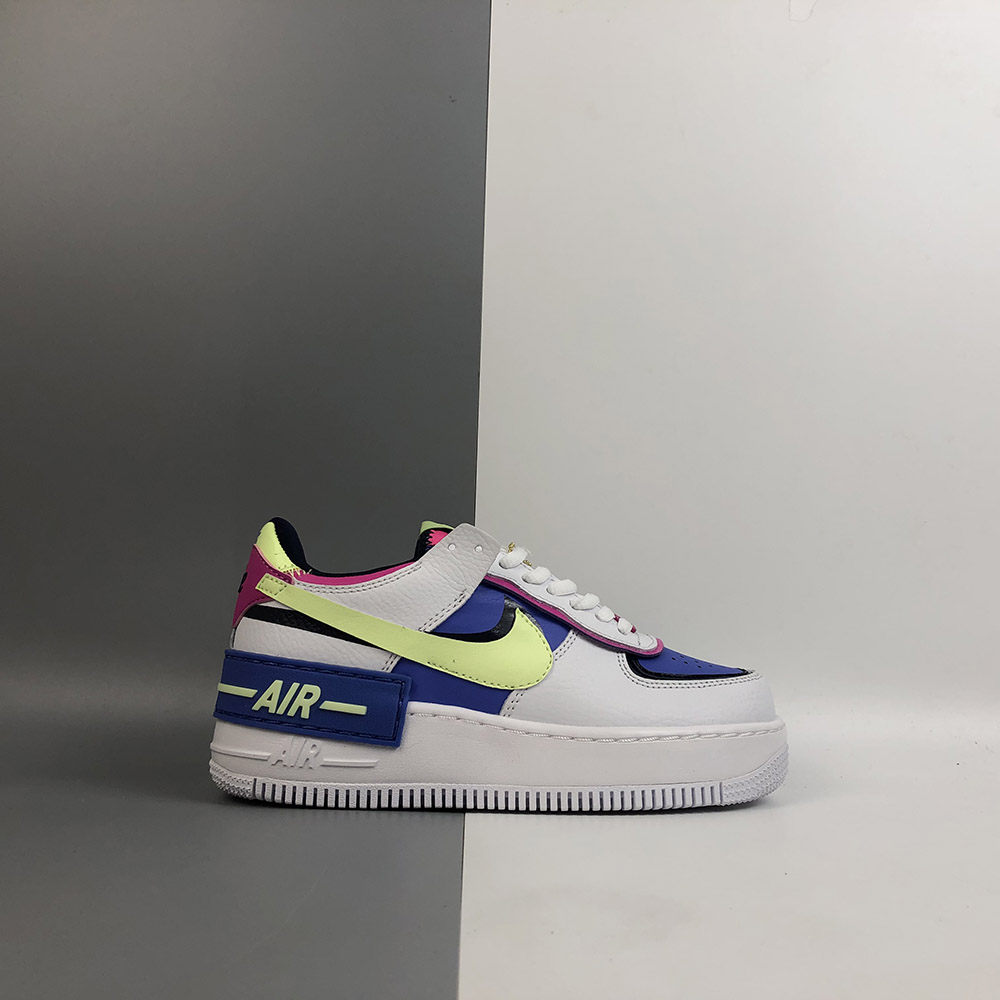 nike air force 1 shadow with white barely volt & sapphire