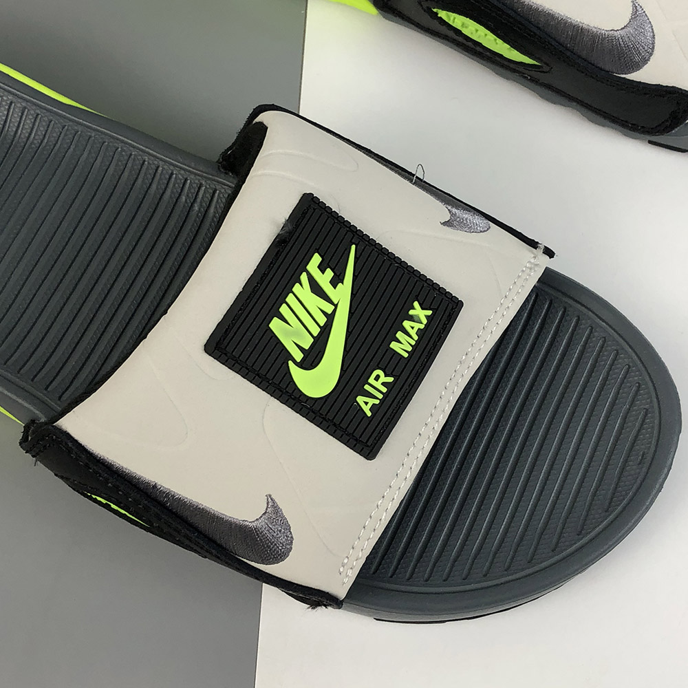 nike air max 90 slide smoke grey volt black