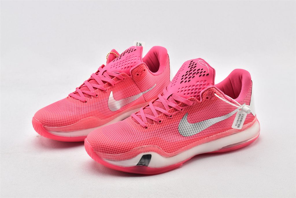 pink and white kobe shoes
