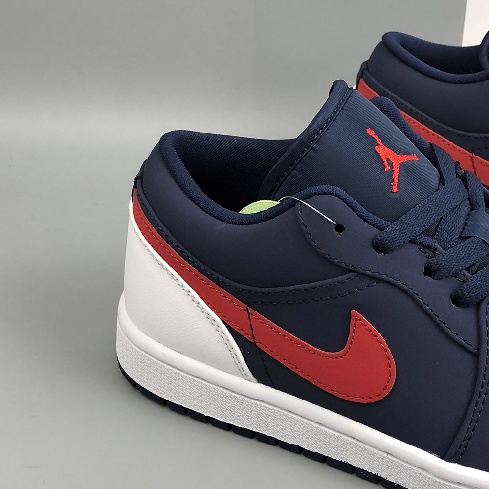 navy blue and red jordans