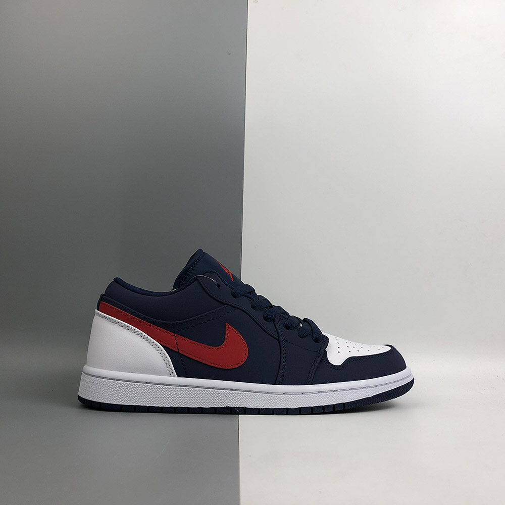 blue white red air jordan 1