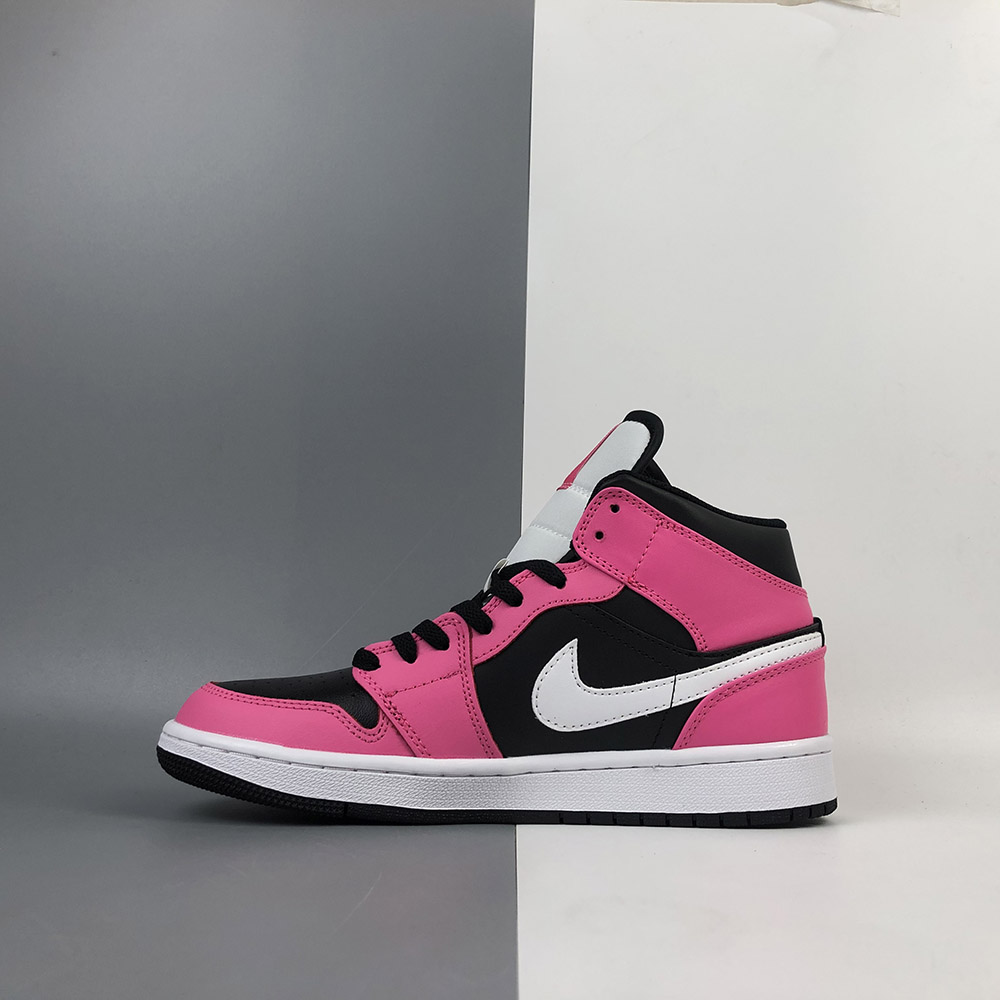 jordan 1 pink and black and white