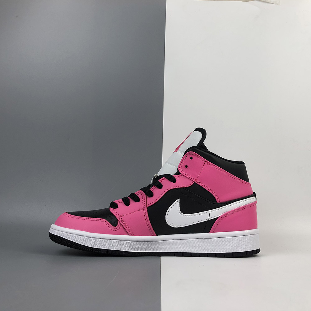 pink white and black jordan 1