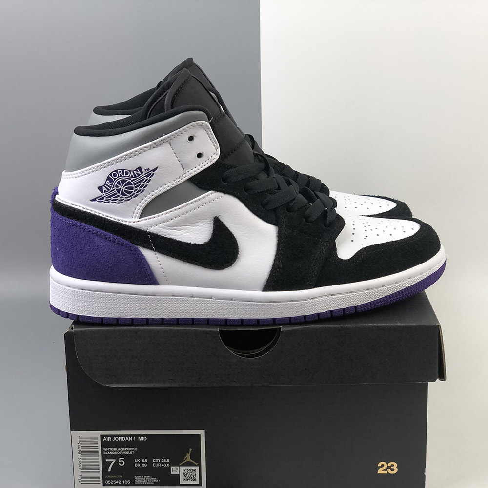 purple black white jordans