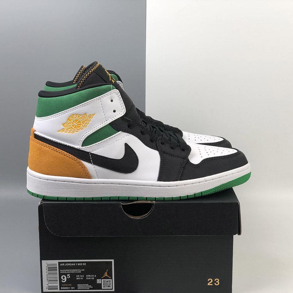 air jordan 1 mid se white laser orange black