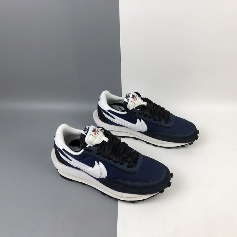 Fragment design x sacai x Nike LDWaffle Navy Blue/Black For Sale – The